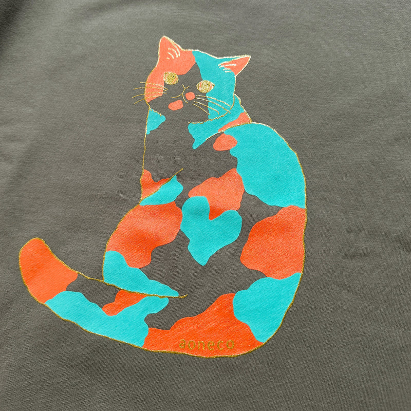三毛猫プリントスウェット