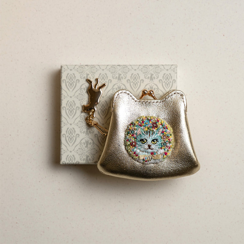 Hiroe Takagiコラボ 刺繍入りマイクロがま口ポーチ