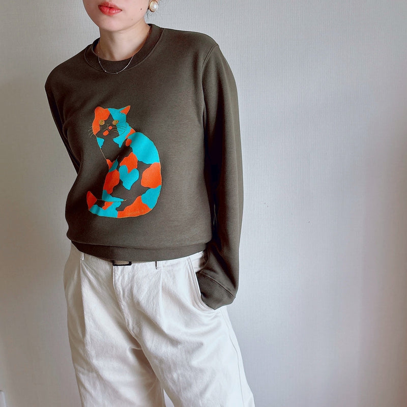 三毛猫プリントスウェット