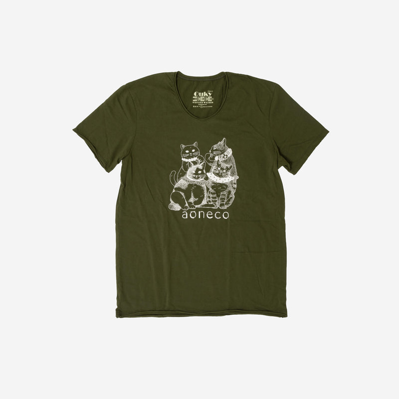 【直営限定】「4匹のネコ」プリントTシャツ