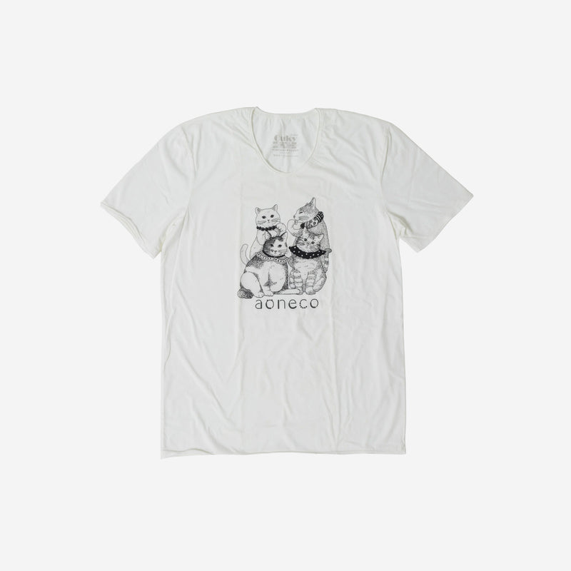 【直営限定】「4匹のネコ」プリントTシャツ