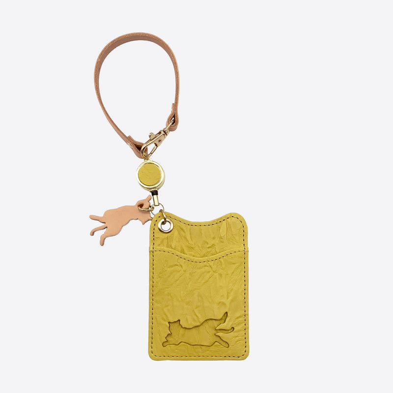 Pass case with reel, charcoal gray <Donation ticket ¥450 included> an004