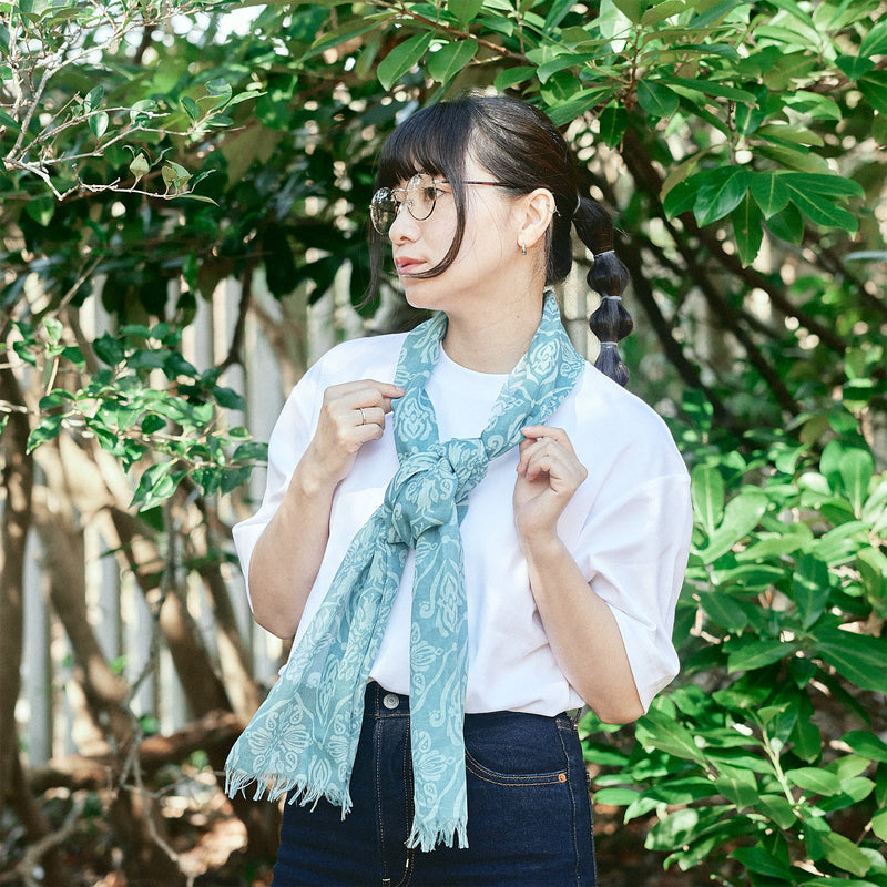 UVカット率95% 軽くてやわらかい シルク x コットン ストール