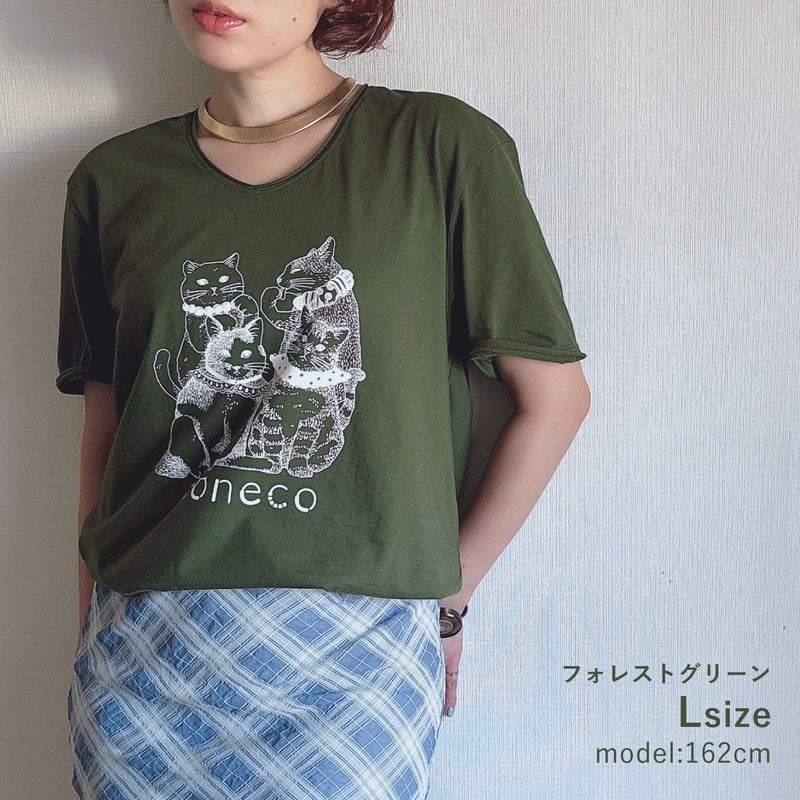 【直営限定】「4匹のネコ」プリントTシャツ